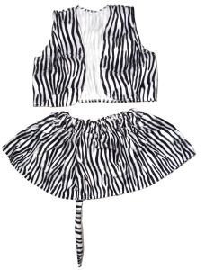 Kids Costumes to Hire - Zebra Print Waistcoat & Skirt with tail - GIRL